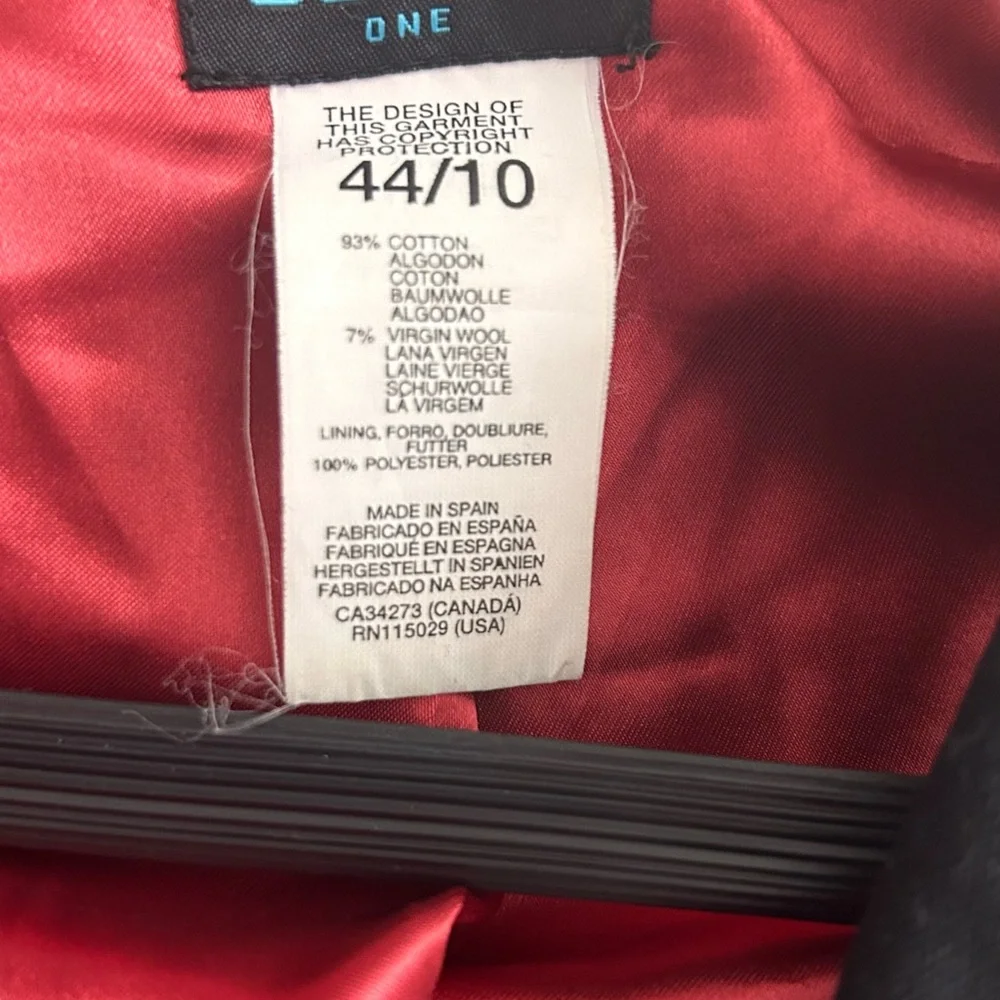 Custo Barcelona 10 Bright Pink Mod Geo Printed Pea Coat Jacket Wool Trim - Picture 6 of 6